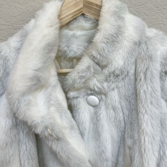 Mariel Heavy Thick Lined Faux Fur Coat Made in USA Vintage Size 14 Striped EUC - Picture 2 of 10